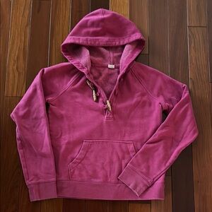 JCrew Pink Hooded Toggle Sweatshirt, M